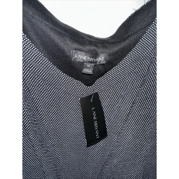 Lane Bryant Black And White‎ Cap Sleeve Utility Jumpsuit Size 24 NWT - Picture 3 of 6